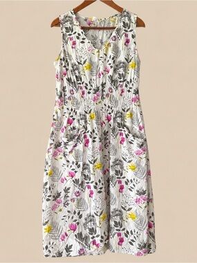 CottageCore Floral Cotton Ethical Dress S